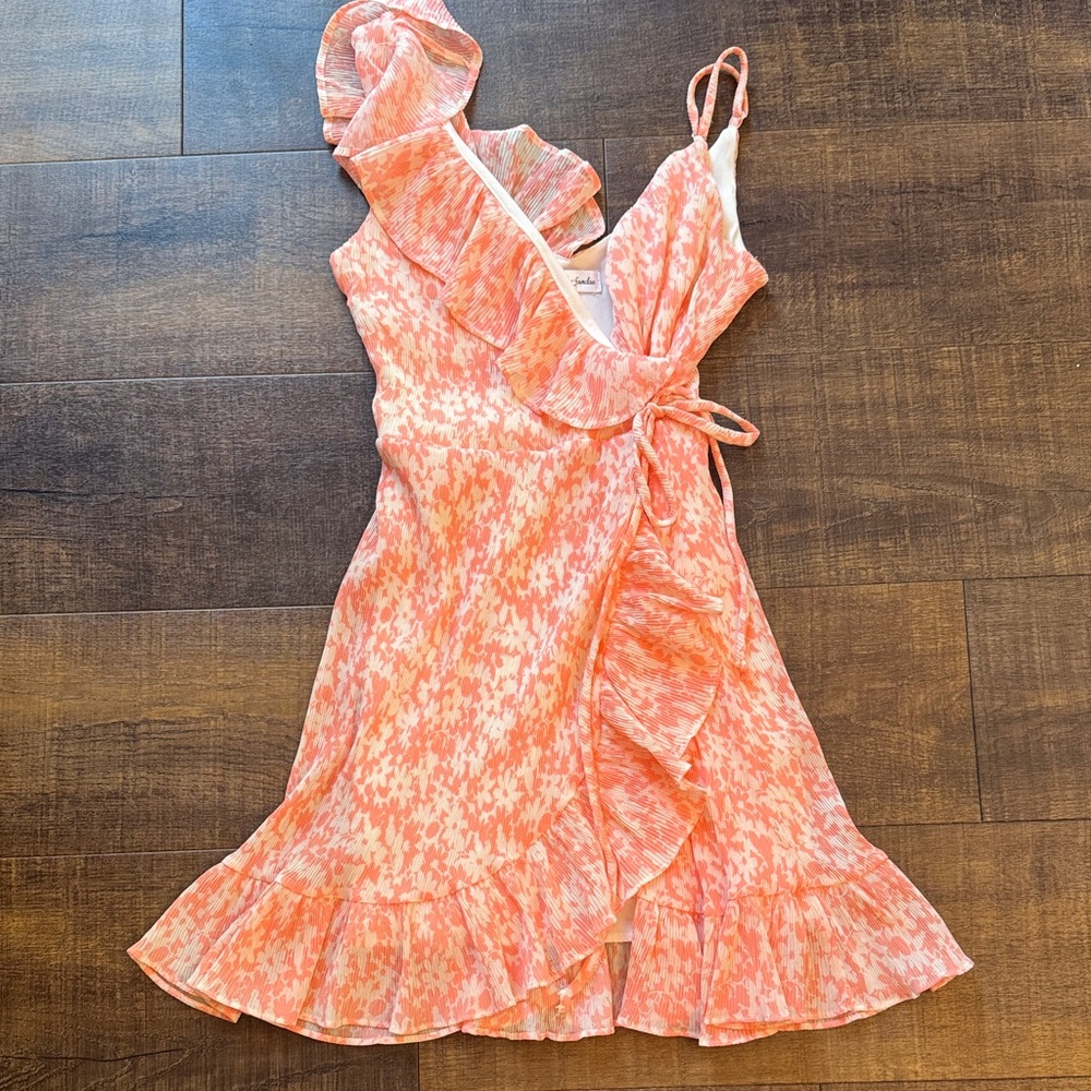 Emerald Sundae Peach Asymmetrical Dress